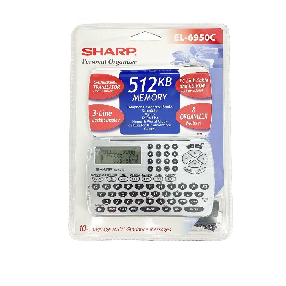 SHARP Personal Organizer English Spanish Translator 512KB Memory EL-6950C NEW